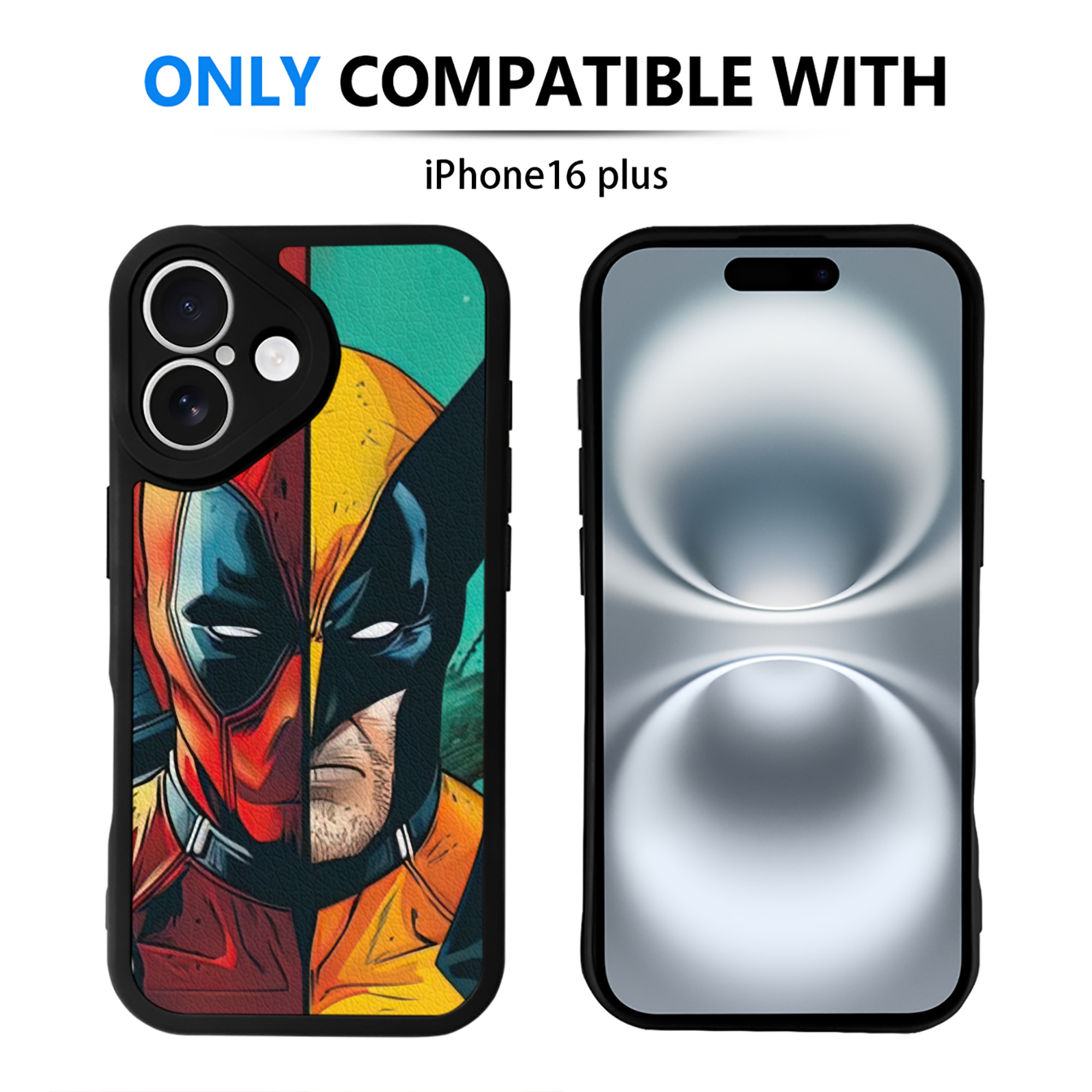（画像用） Deadpool デッドプール 【iPhone 16シリーズ対応】シリコンスマホケース（レザー調） 材質：シリコン